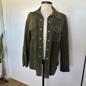 Olive Green Suede Men's Jacket